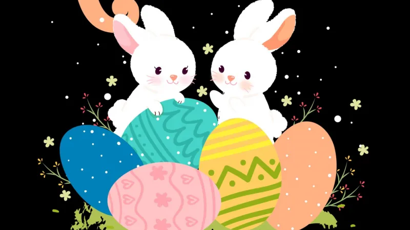 Happy Easter iPhone, Black background