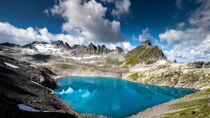 Pizol five lake hike, Alps, Switzerland, Hiking trail, Scenic, Outdoor, 5K, Aqua blue