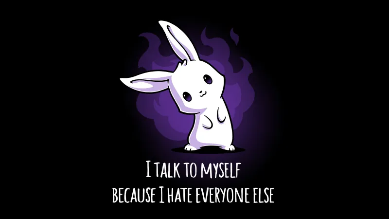 Cute rabbit, Motivational quotes, 5K, 8K, Black background