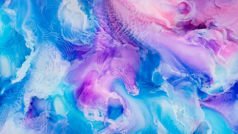 Pearl ink art wallpaper, Blue and purple, Liquid art