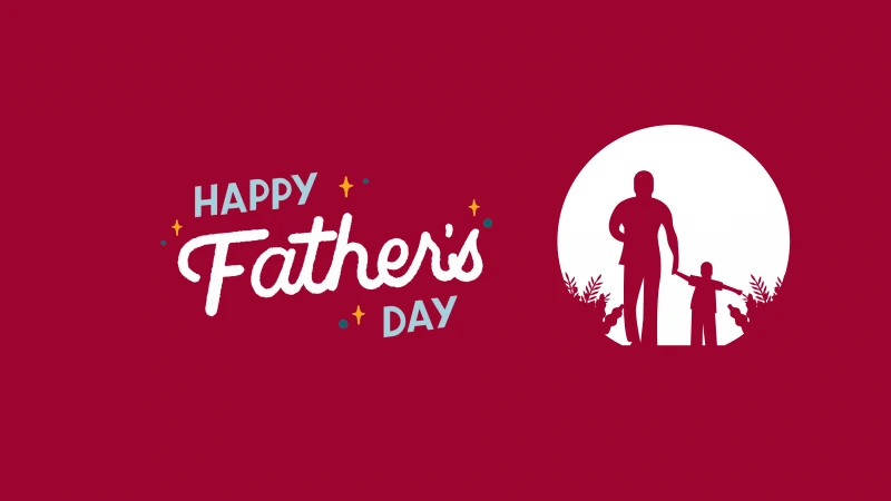 Happy Father's Day 8K Wallpaper, Red background
