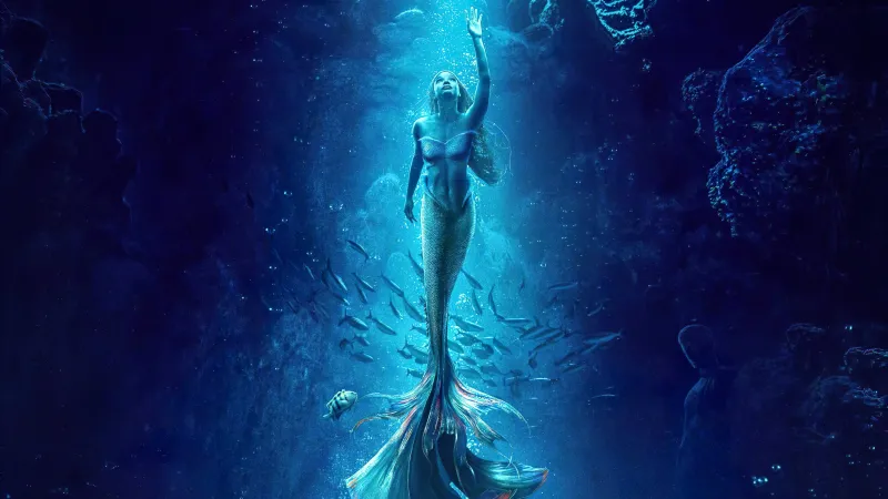 The Little Mermaid 4K wallpaper, Halle Bailey as Ariel, Disney movies, Disney Princess, 2023 Movies