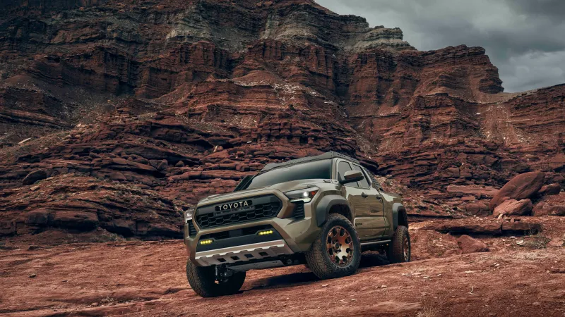 Toyota Tacoma Trailhunter wallpaper, Off-road pickup, Red rock canyon, 2024