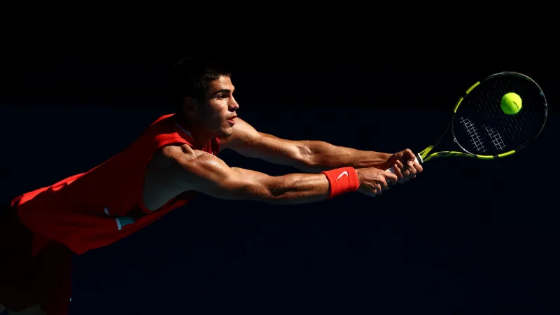 Carlos Alcaraz 4K Wallpaper, Black background