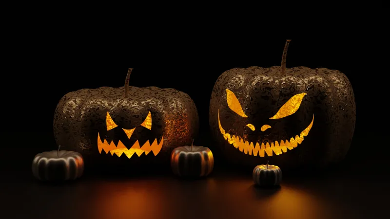 Halloween pumpkins, Dark aesthetic, HD background