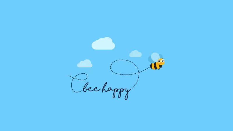 Bee happy, Clear sky, Sky blue, Clouds, Bee