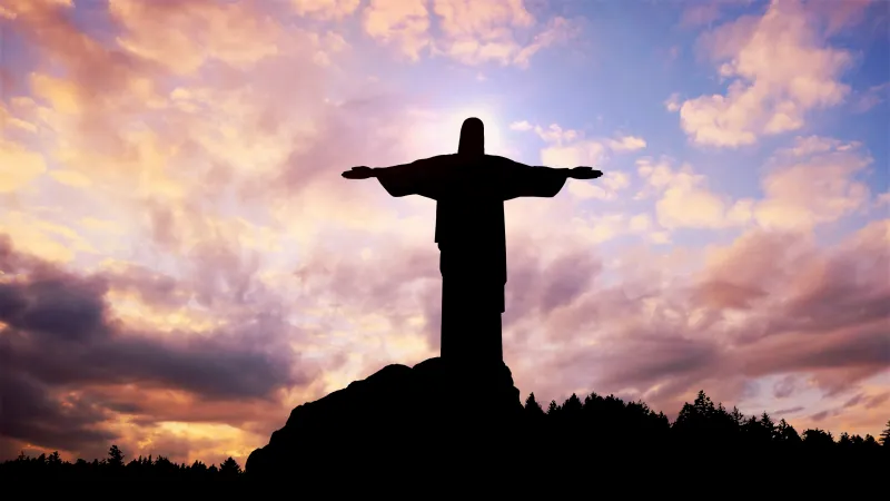 Jesus statue 4K wallpaper