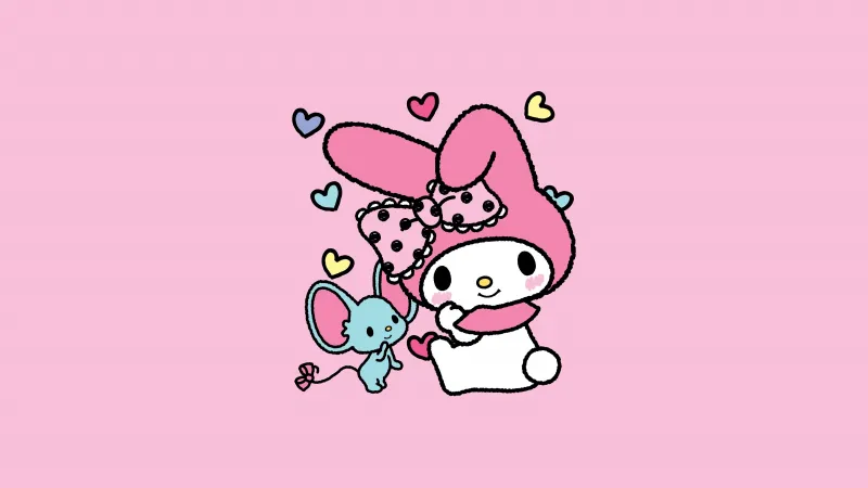 My Melody 5K wallpaper, Light pink