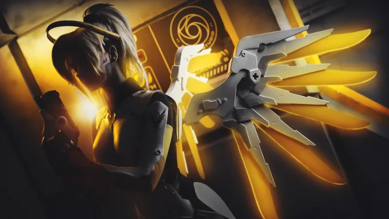 Mercy Cosplay 5K wallpaper