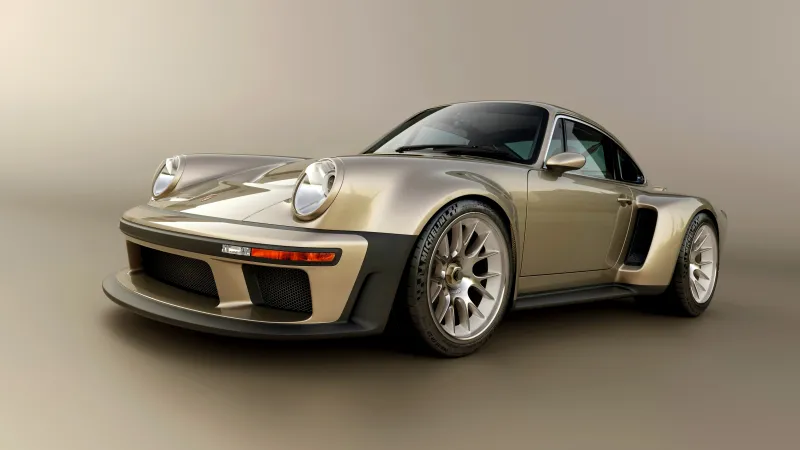 Singer 911 DLS Turbo wallpaper, Porsche 911 restomod, Champagne, Studio, 2023