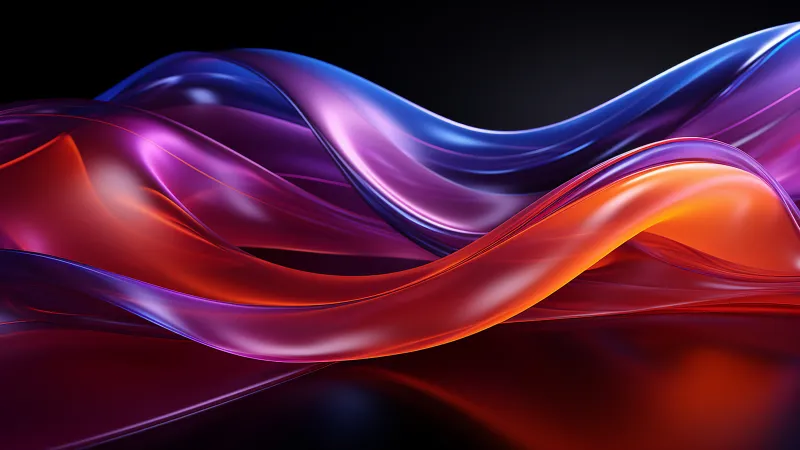 Glass wave wallpaper, Purple and orange, Dark background