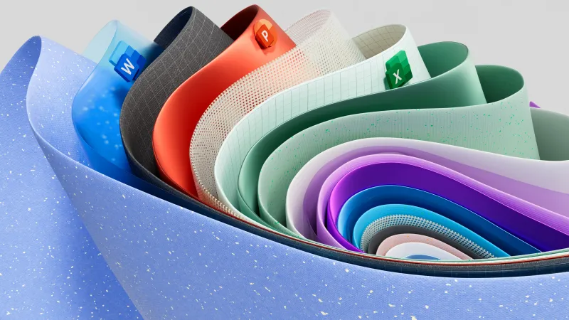 Microsoft Office wallpaper, MS Excel, MS Word, MS PowerPoint, Multicolor