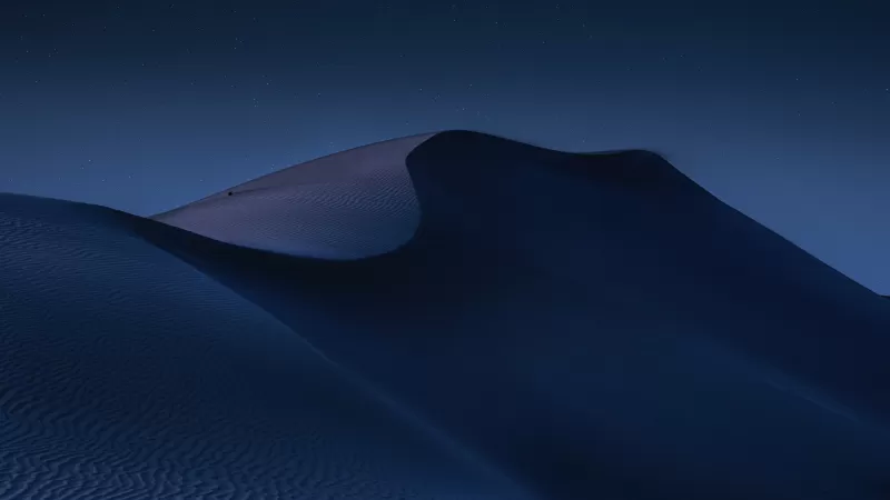 Desert, Sand Dunes, Night, Moon light, Abu Dhabi, Blue, 5K