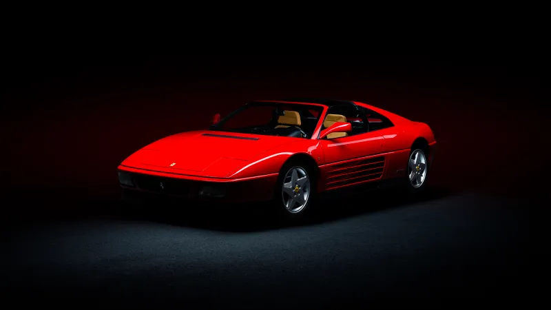 Ferrari 348, Classic sports car, Dark background 5K