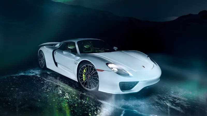 Porsche 918 Spyder, Super Sports Cars, Hybrid cars, 5K