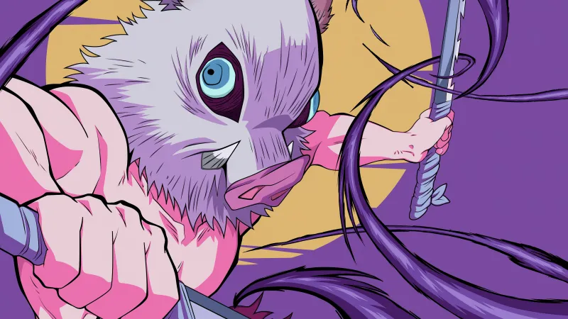 Inosuke Hashibira, Demon Slayer: Kimetsu no Yaiba, 5K, Purple