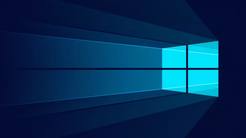 Windows 10, Microsoft Windows, Minimalist, Blue background