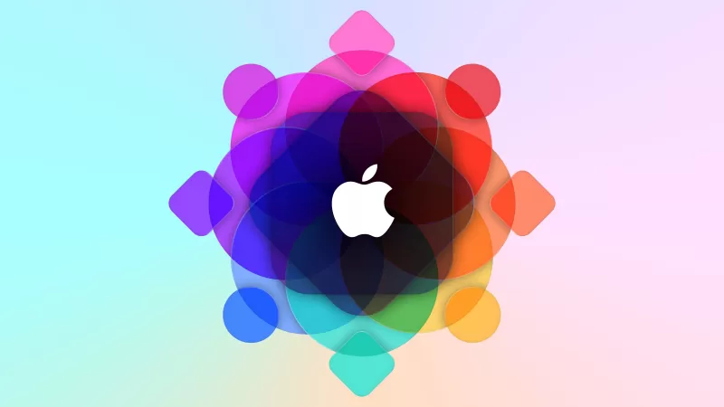 Apple logo, WWDC, Colorful, Gradient background, 5K