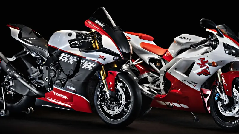 Yamaha R1 GYTR PRO 25th Anniversary, YZF-R1 1998, Black background, 2023, 5K wallpaper