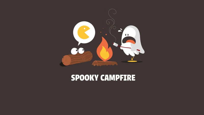 Campfire, Spooky, Illustration