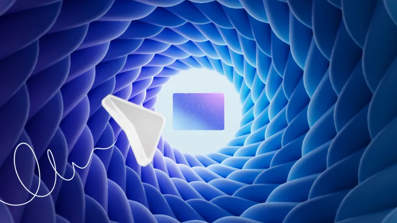Microsoft Loop, Blue tunnel, 3D cursor, 4K wallpaper