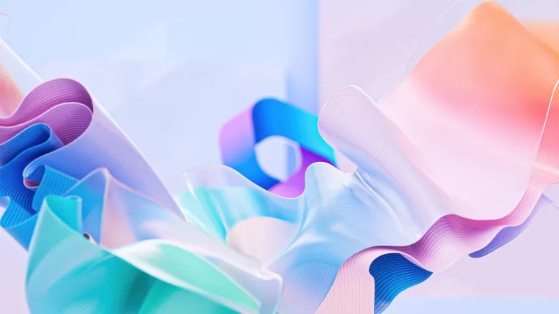 Microsoft 365 ribbons wallpaper, Pastel colors, Flowing shapes