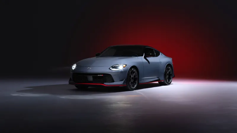 Nissan Z Nismo wallpaper, Grey coupe, Red studio light, 2024, 8K