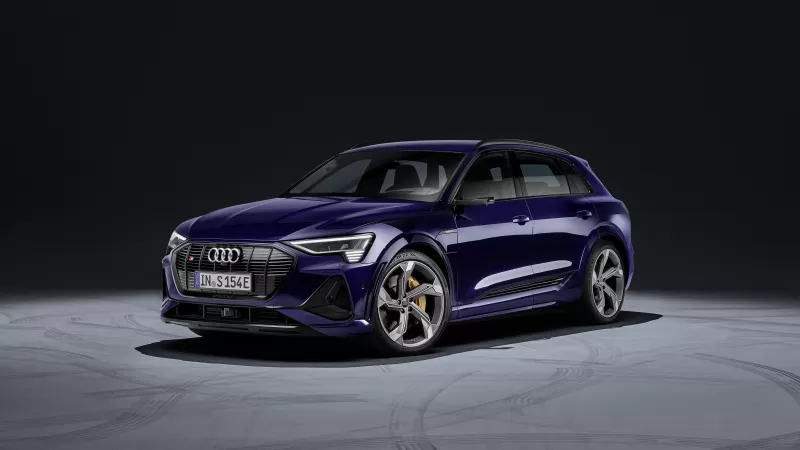 Audi e-tron S, Purple electric SUV, Dark studio, 2020, 4K wallpaper