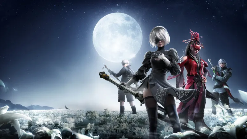 Naraka: Bladepoint x NieR:Automata, 2b YoRHa, Viper Ning, 9S, 4K wallpaper