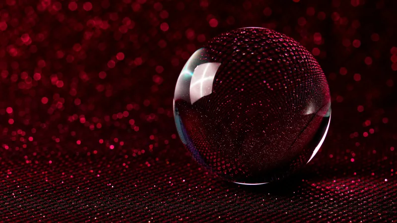 Red Crystal Ball, 5K wallpaper