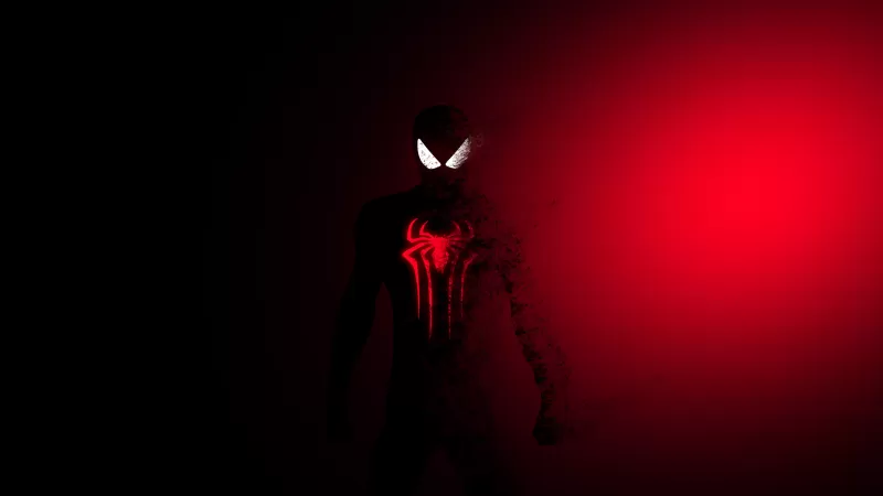 Spider-Man, Dark, Red, Minimal