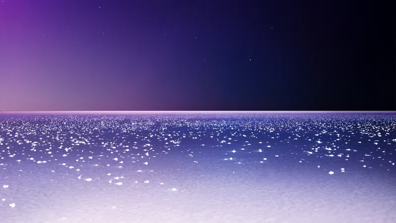 Purple Salt Lake, Night, Surreal, Landscape