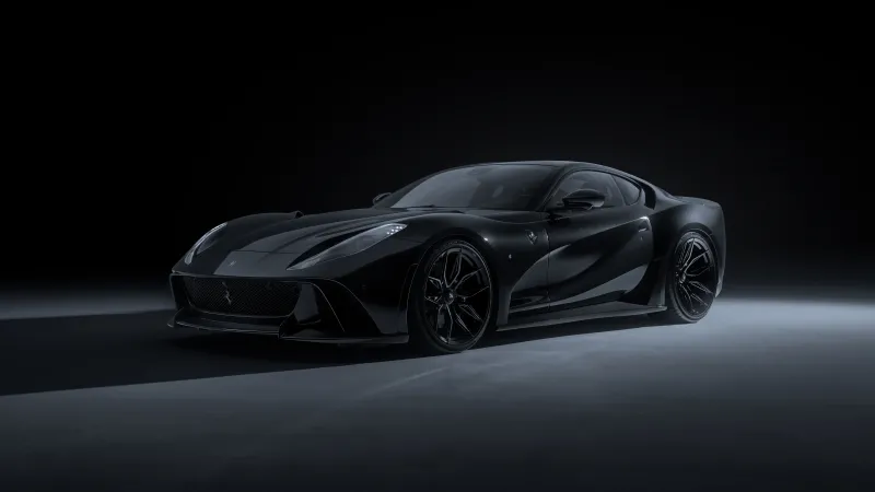 Ferrari 812 Superfast N-Largo, 2023, 5K, 8K, Black cars, Dark background