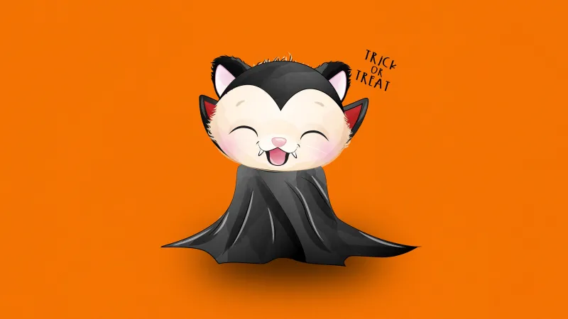 Cute Halloween Bat, 4K wallpaper