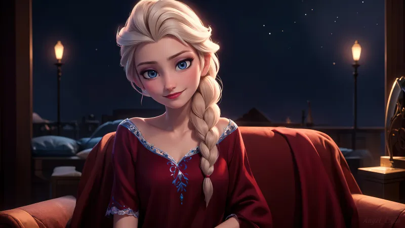 Elsa, AI art, Frozen, Concept Art