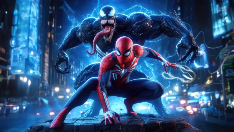 Venom, Spider-Man, Concept Art, 5K, Marvel Comics