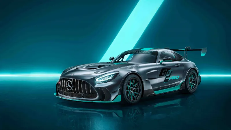 Mercedes-AMG GT2 PRO, 5K, Aesthetic Cyan, Race cars