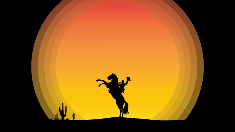 Cowboy western, 4K iPhone background, AMOLED, 8K, Silhouette