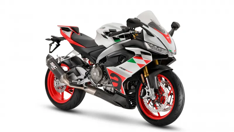Aprilia RS 660, 2023, 5K, 8K, Sports bikes, White background