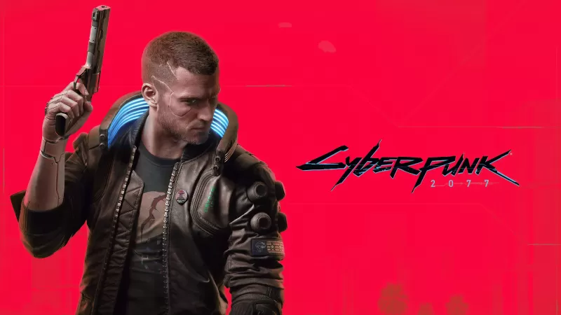 Cyberpunk 2077, Character V, Red background, Xbox Series X, Xbox One, PlayStation 4, Google Stadia, PC Games, 2020 Games