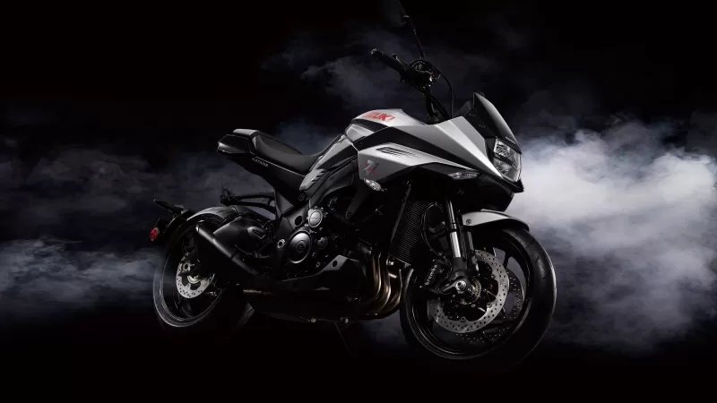 Suzuki GSX-S1000S Katana, Black background, Smoke, 5K, 8K