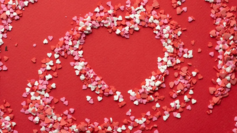 Valentines Hearts, Heart shape candies, 4K wallpaper