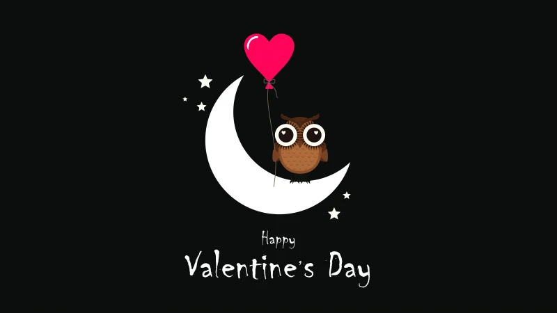Happy Valentine's Day, Dark background 4K