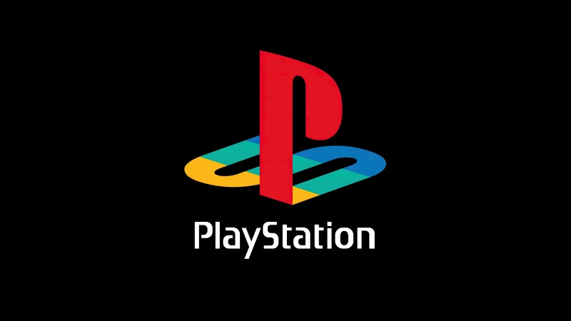 PlayStation Logo, AMOLED Black background 8K