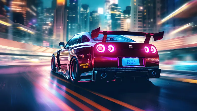 Nissan Skyline GTR R34 5K wallpaper