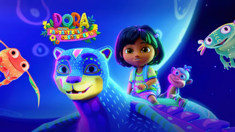 Dora and the Fantastical Creatures, Animation, Dora wallpaper, Colorful creatures, Cartoon, 5K wallpaper