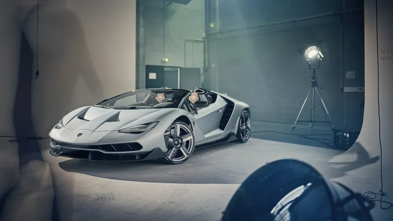 Lamborghini Centenario Roadster wallpaper, Grey, Photo studio, 5K