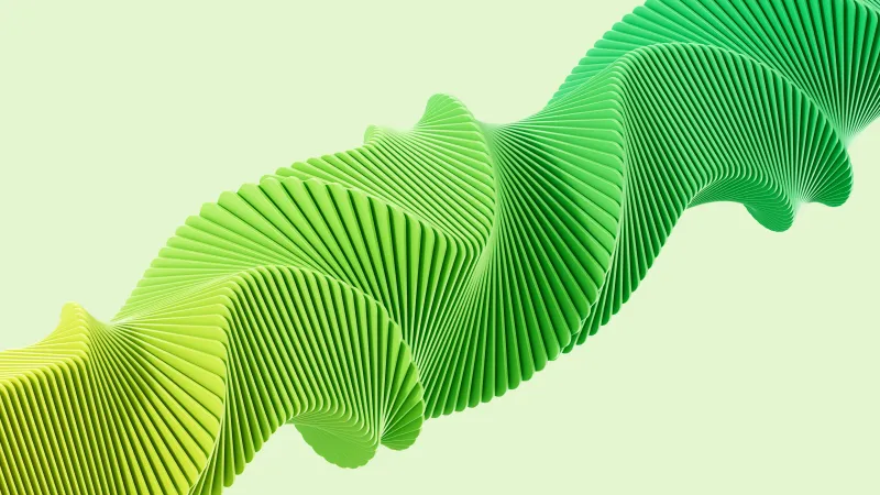 Realme Pad 2 stock wallpaper, Green 3D spiral, Light green