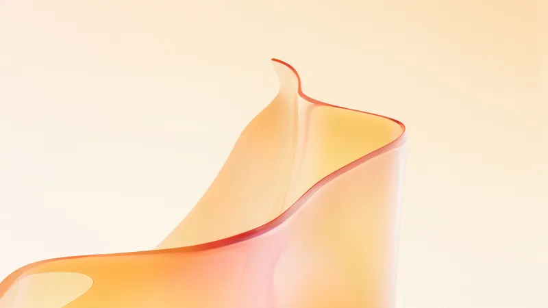 Realme Pad 2 stock, Orange glass wave, Pastel, 5K wallpaper