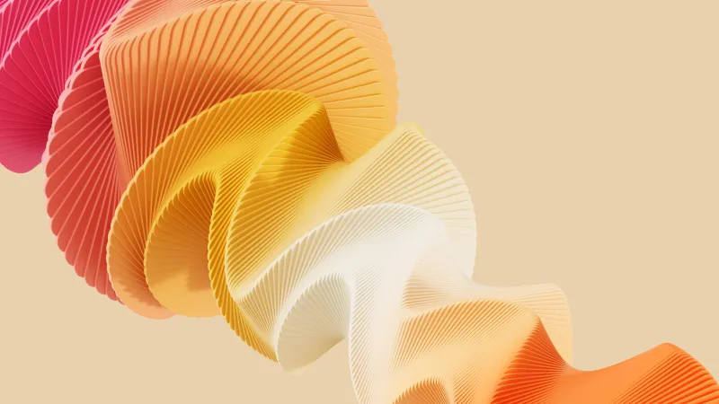 Realme Pad 2 stock, Orange 3D spiral, Beige, 5K wallpaper
